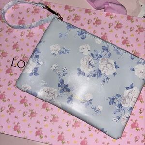 Loveshackfancy wristlet / zip up pouch in color whisper blue